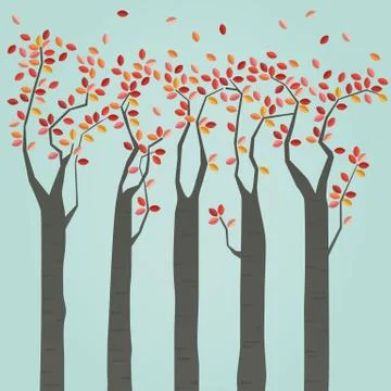 Autumn Trees Illustrazione stock