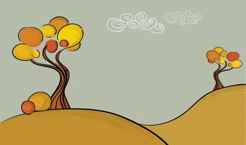 Autumn Trees Stock Illustration
