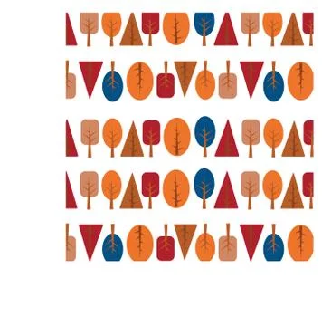 Autumn trees seamless pattern for decoration Thanksgiving day. Vector stock Stock Illustration