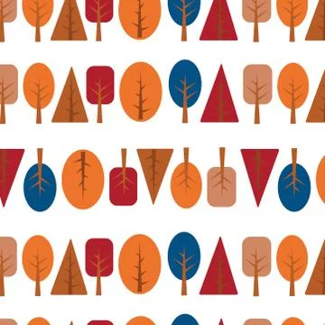 Autumn trees seamless pattern for decoration Thanksgiving day. Vector stock イラスト素材