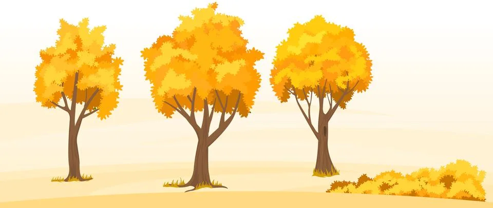 Autumn trees set Stock Illustration