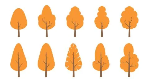 Autumn. Trees set Stock Illustration