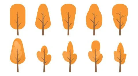 Autumn. Trees set Stock Illustration