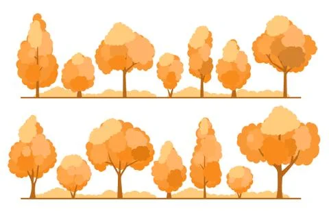Autumn. Trees set Stock Illustration