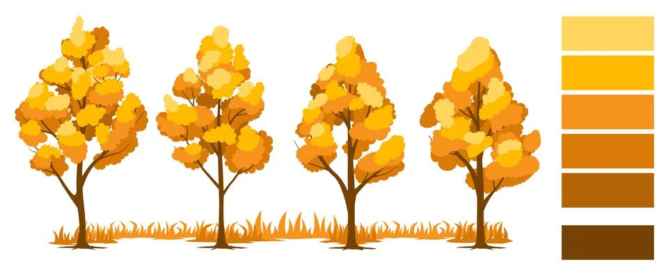 Autumn. Trees set Stock Illustration