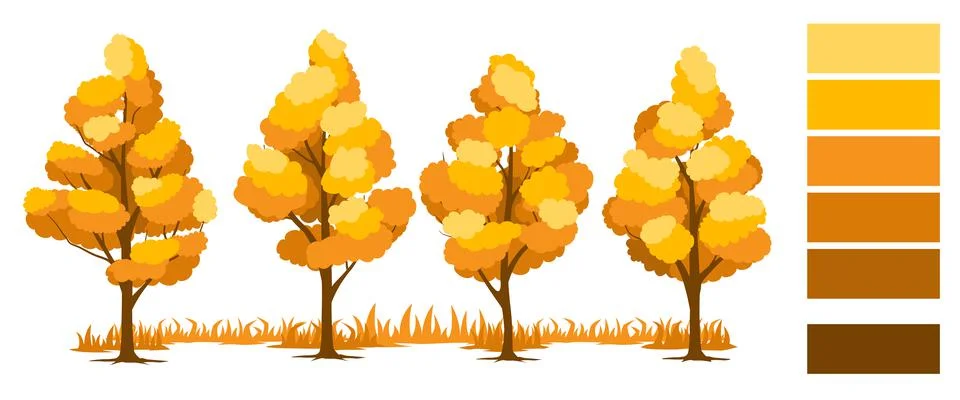 Autumn. Trees set Stock Illustration