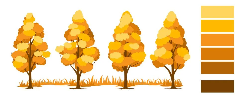 Autumn. Trees set Stock Illustration