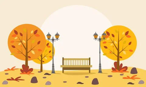 Autumn trees vector illustration Stock Illustration