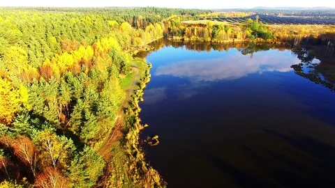Autumn on Trout lake. Video stock 71940675