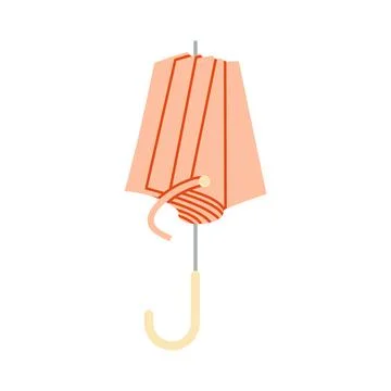 Autumn Umbrella Vector Illustration Flat Geometric Cane Parasol Isolated Illustration