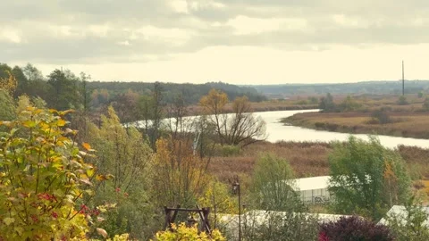 Autumn Valley Landscape, Concept of depth and seasonal harmony Stock Footage 326634671