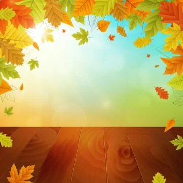 Autumn vector background with leafs Illustrazione stock