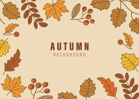 Autumn vector background with leaves in a circle Stock Illustration