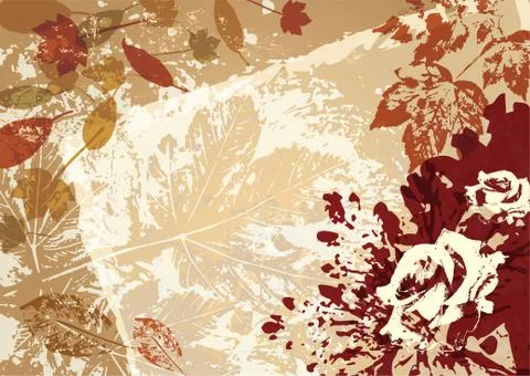 Autumn vector background retro style frame Stock Illustration