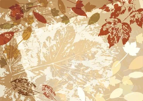 Autumn vector background retro style dark frame Stock Illustration