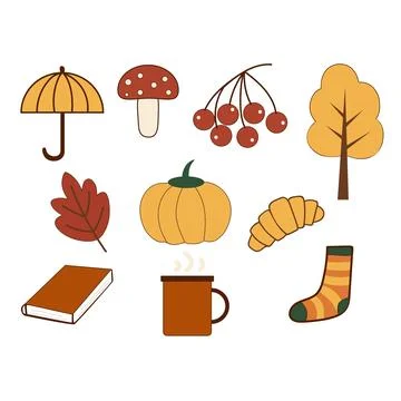 Autumn vector elements set 스톡 일러스트