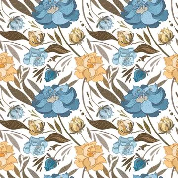 Autumn Vector Floral Pattern Stock Illustration