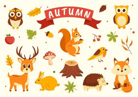 Autumn Vector Illustration Panoramic of Mountains and Maple Trees Fallen wi.. Illustrazione stock