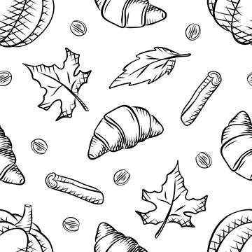 Autumn vector illustrations of decorative frames, borders, and seamless pat.. Stock Illustration