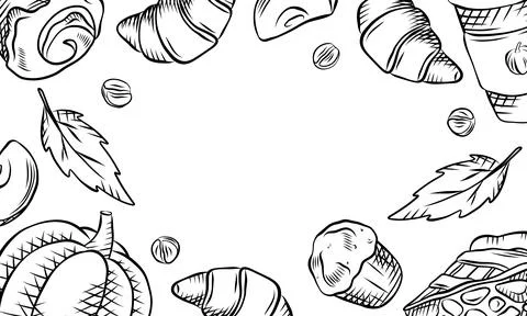 Autumn vector illustrations of decorative frames, borders, and seamless pat.. Stock Illustration