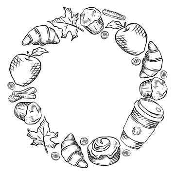Autumn vector illustrations of decorative frames, borders, and seamless pat.. Stock Illustration