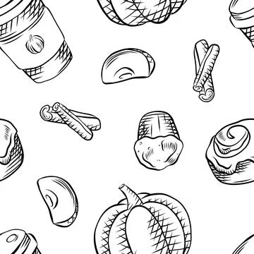 Autumn vector illustrations of decorative frames, borders, and seamless pat.. Stock Illustration