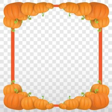 Autumn vector orange pumpkins border design template for banners and Stock Illustration