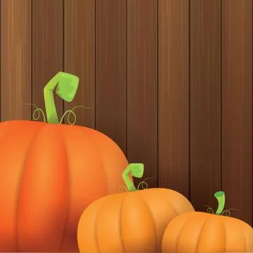 Autumn vector orange pumpkins border design template for banners and Stock Illustration