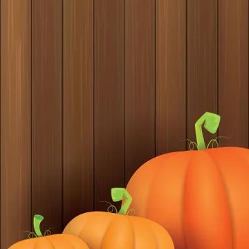 Autumn vector orange pumpkins border design template for banners and Stock Illustration