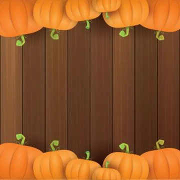 Autumn vector orange pumpkins border design template for banners and Stock Illustration