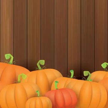 Autumn vector orange pumpkins border design template for banners and 스톡 일러스트