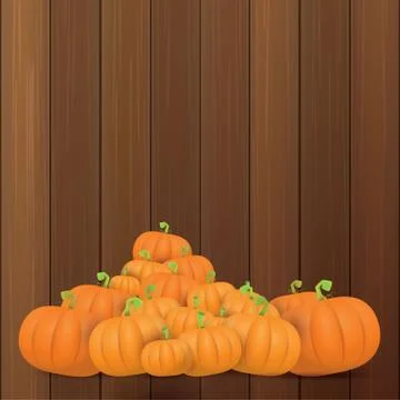 Autumn vector orange pumpkins border design template for banners and 스톡 일러스트
