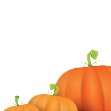 Autumn vector pumpkins border design template Stock Illustration
