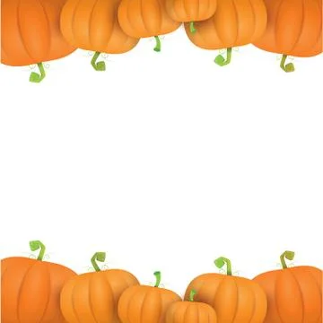 Autumn vector pumpkins border design template 스톡 일러스트