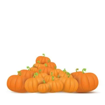 Autumn vector pumpkins border design template 스톡 일러스트