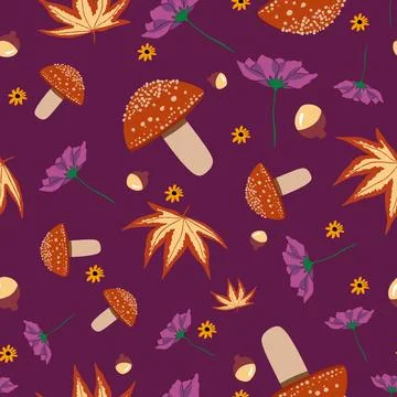 Autumn vector repeat pattern design 스톡 일러스트