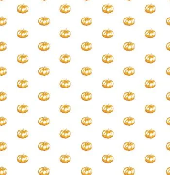 Autumn vector seamless pattern of cute Halloween pumpkins Stock Illustration