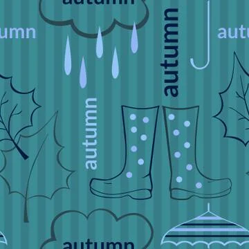Autumn vector seamless pattern Stock Illustration