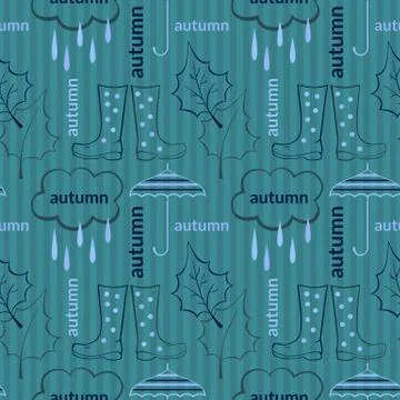Autumn vector seamless pattern Stock Illustration