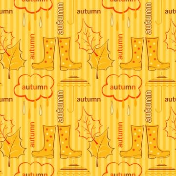 Autumn vector seamless pattern Stock Illustration