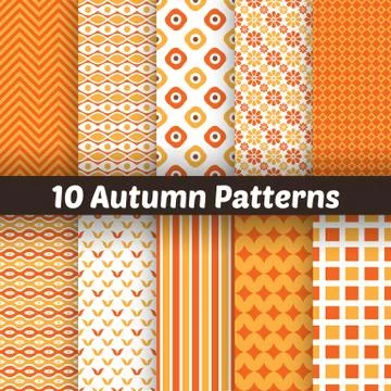 Autumn vector seamless patterns. Endless texture for wallpape Stockillustratie