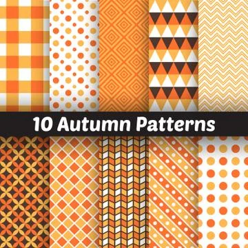 Autumn vector seamless patterns. Endless texture for wallpape 스톡 일러스트
