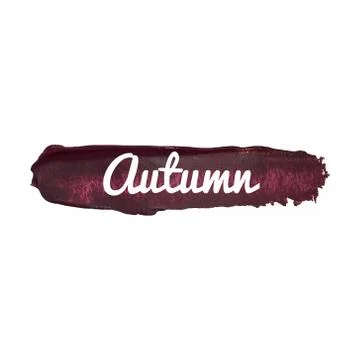 Autumn vector word hand drawn illustration icon card isolated quote Stock Illustration