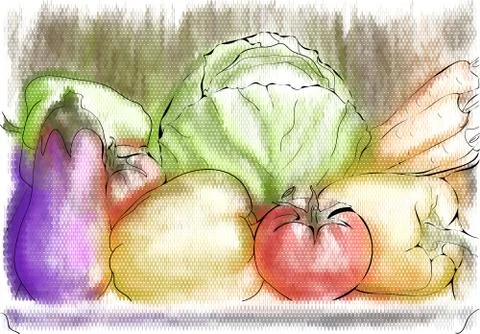 Autumn vegetables Stock Illustration
