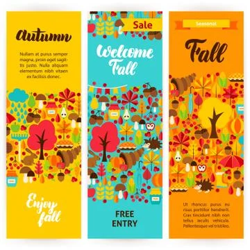 Autumn Vertical Flyers Stock Illustration