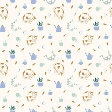 Autumn vibes seamless pattern Stock Illustration