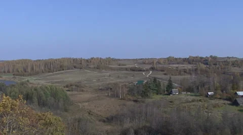Autumn view from the birch. Stock Footage 44087452