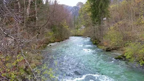 Autumn view of mountain river Stock Footage 95412468