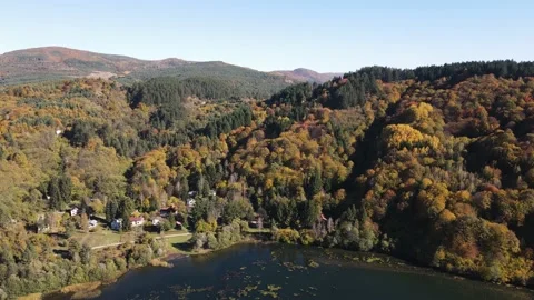 Autumn view of Pasarel reservoir, Sofia city Region, Bulgaria Video stock 225640186