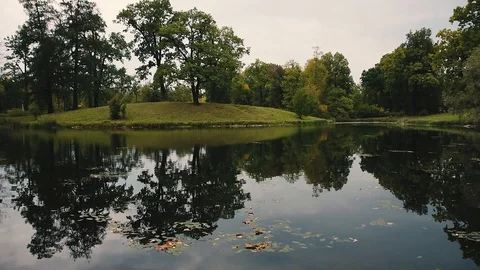 Autumn view of the pond in the park 動画素材 116173576